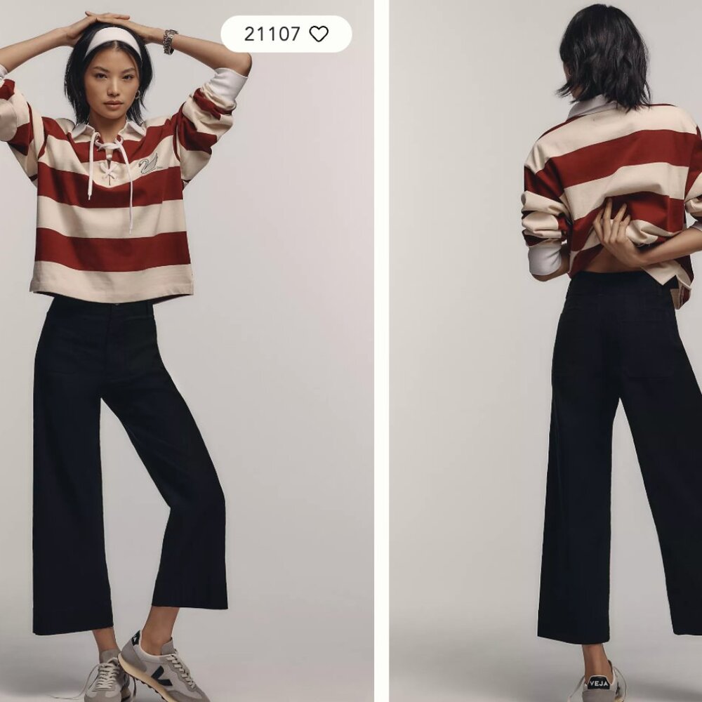 Anthropologie Maeve The Colette Cropped Wide-Leg Pants
